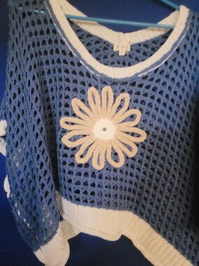 Pol floral crochet sweater